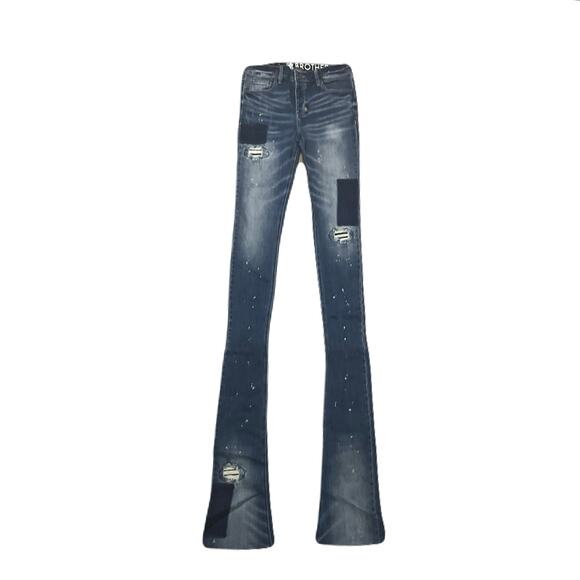 Shabaz Brothers Billy Jeans Dark Blue Superstack Men’s Size 32
